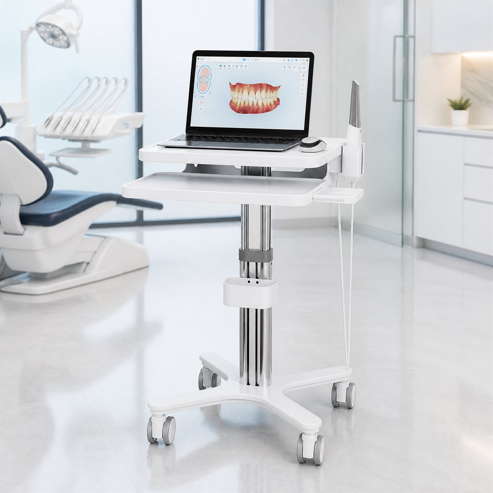 medical laptop cart with a drawer&keyboard tray