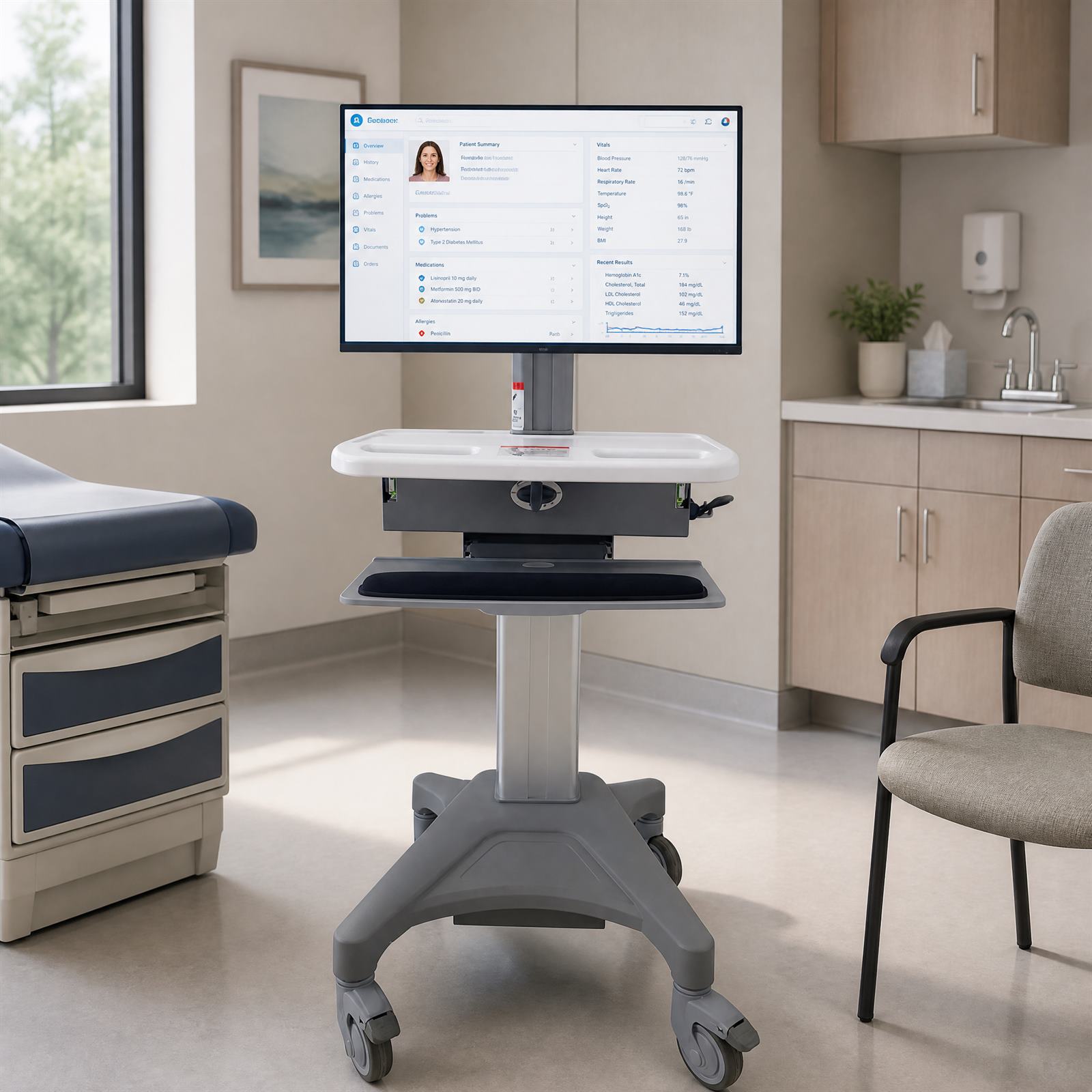 ​Intelligent Secure Tablet Medical Cart Solution​