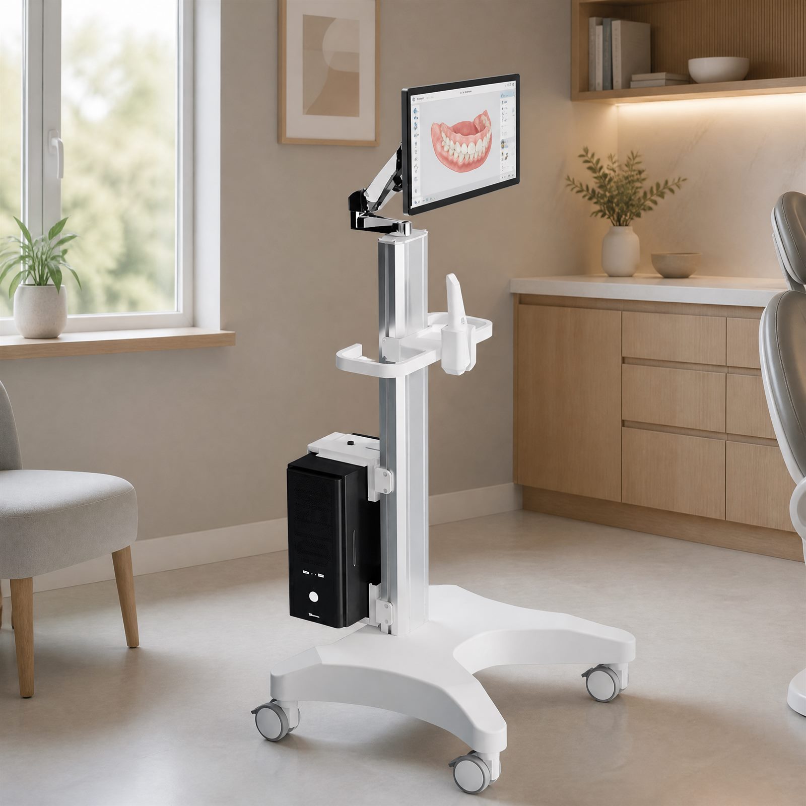 mobile medical computing cart dimension