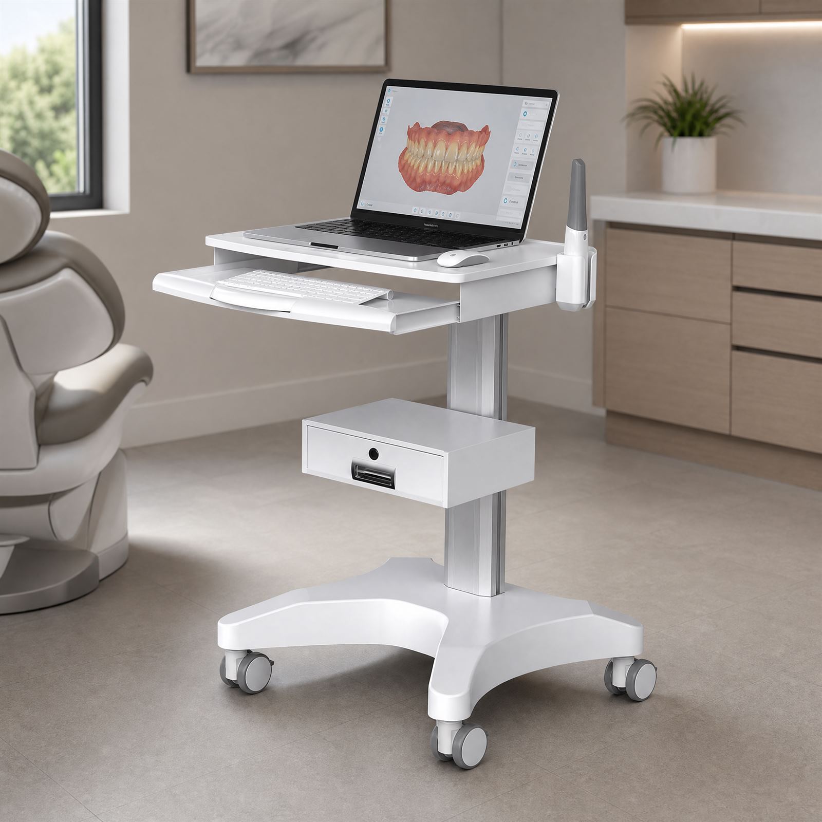 medical laptop cart with a drawer&keyboard tray