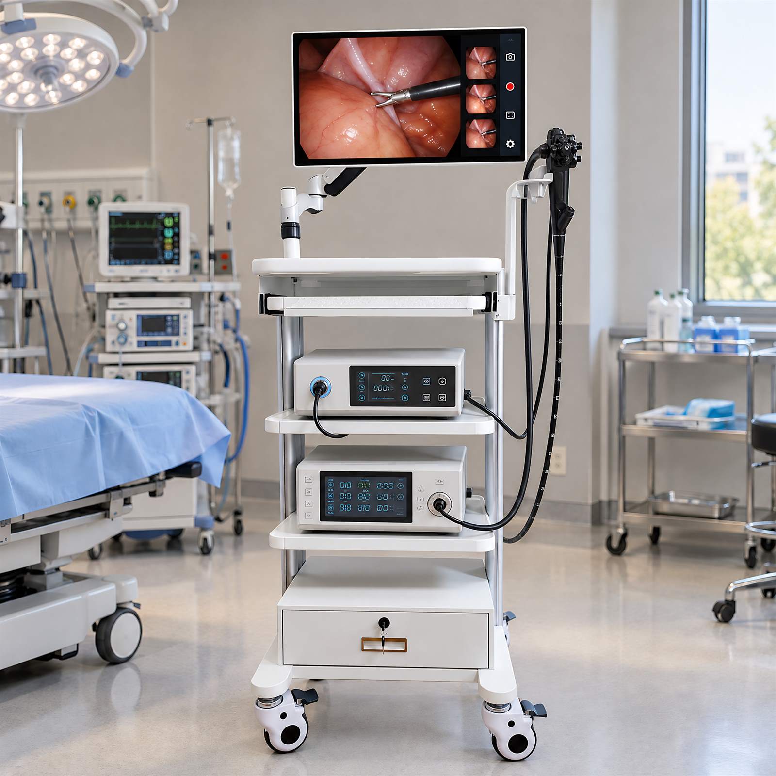 Endoscope Trolley with Gas-lift Arm