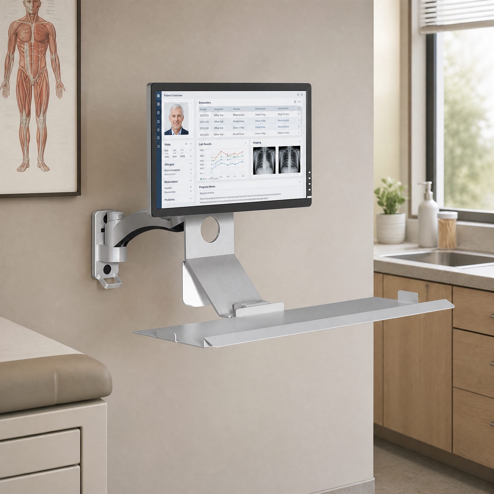 All-aluminum single-section arm mount